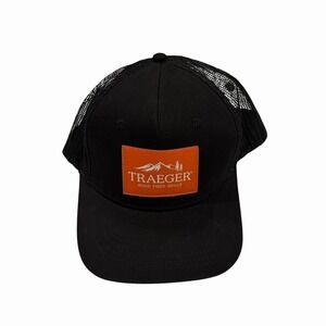 Traeger Wood Fired Grills Ball Cap‎ Hat Adjustable Snapback Black Mesh